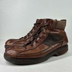 RJ Colt Vandy Men's US 11.5M Brown Leather Apron Toe Lace-Up Ankle Boots 27515